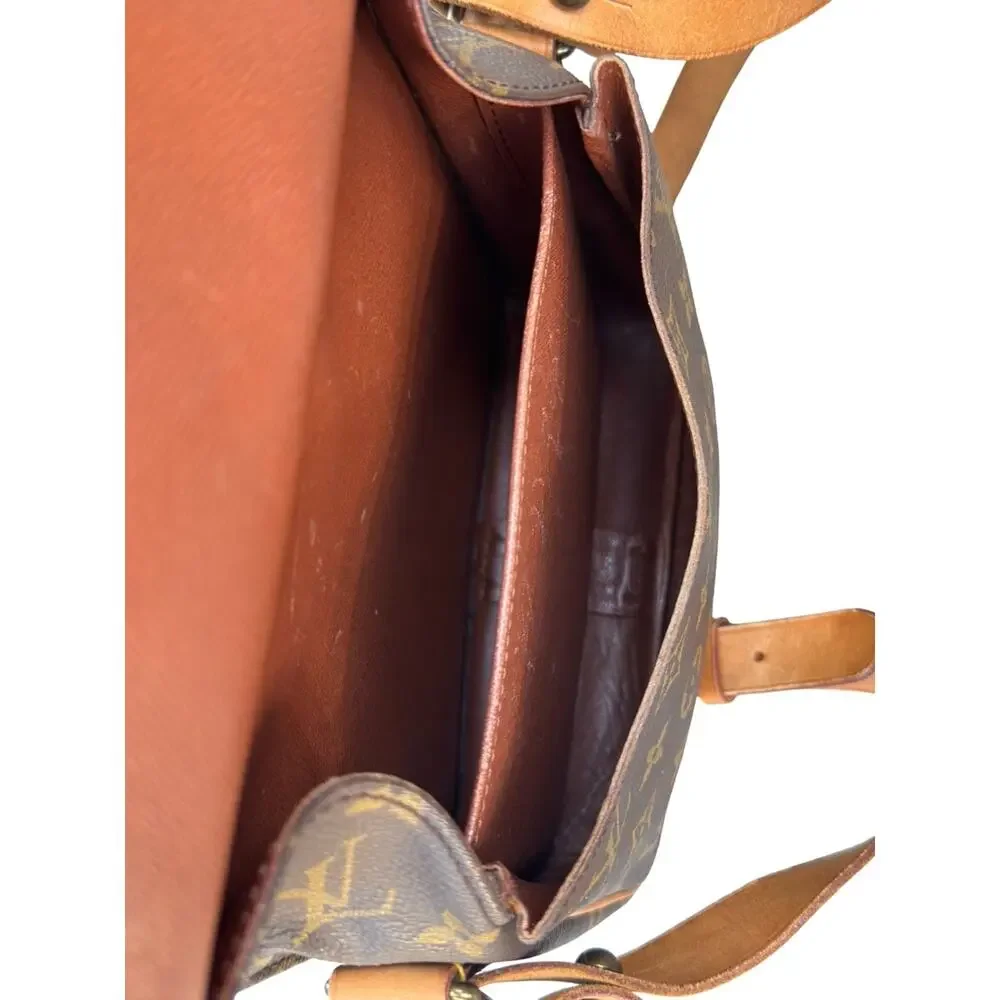 Louis Vuitton Monogram Cartouchiere Crossbody Vintage Brown Leather Shoulder Bag